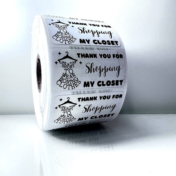 STICKERAFT Other - 100 Thank You for shopping my closet 2in roll  | Packaging Supplies | NWT